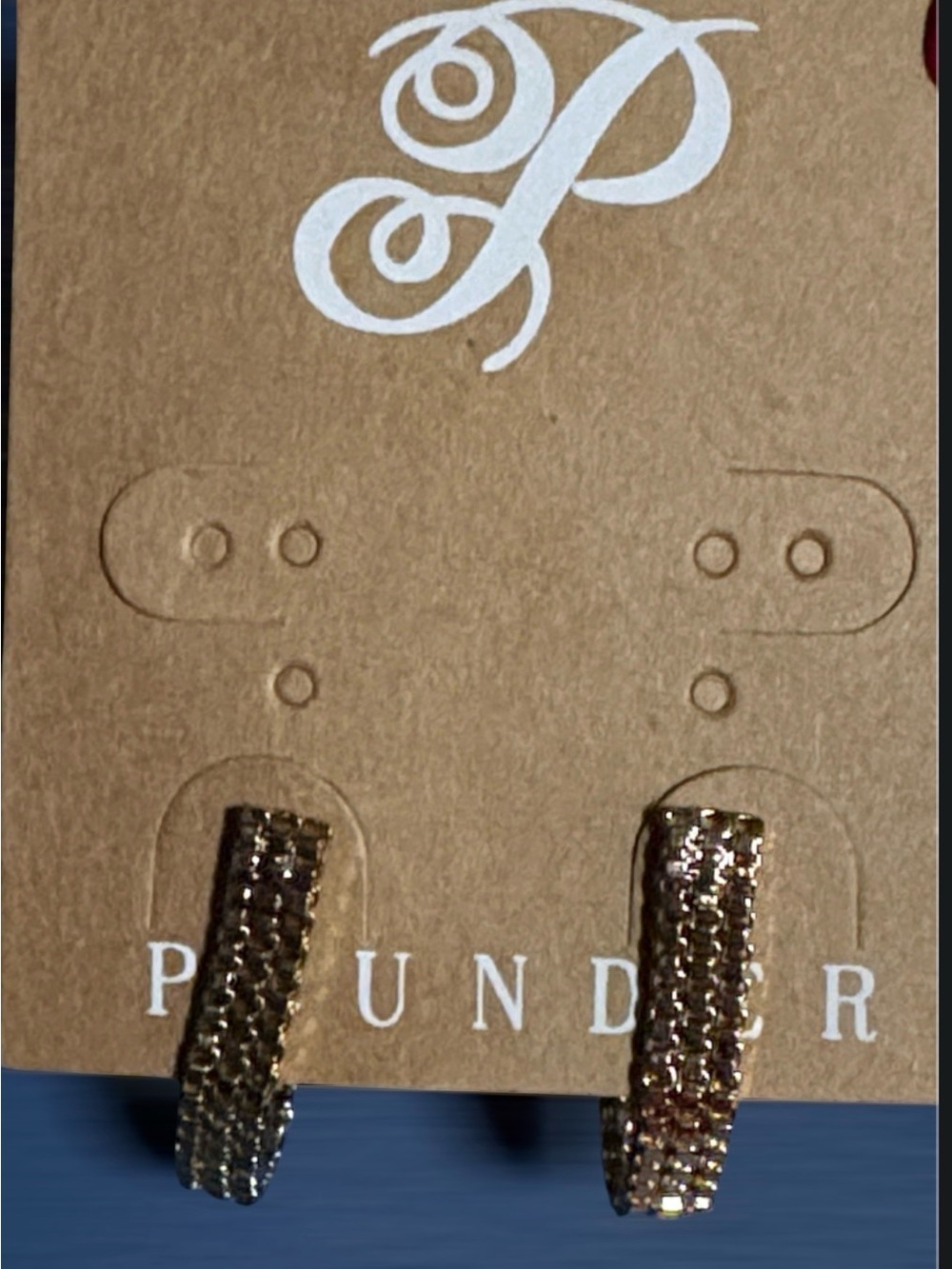 Plunder Gold Textured Hoop Earrings (v)
